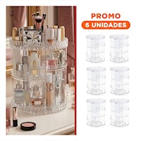 Pack6 Organizador Giratorio Grande 360 Grados Transparente